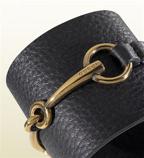 gucci black bracelet|Gucci leather bracelet for women.